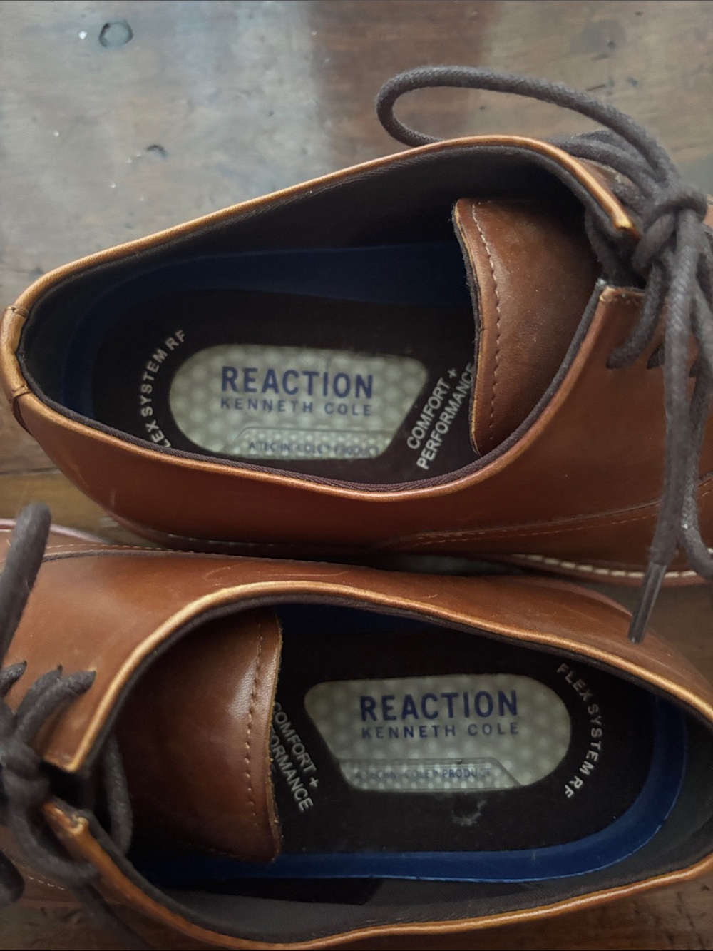 Kenneth Cole Reaction Men's Brown Leather Cap-Toe Derby Oxfords - Picture 5 of 7
